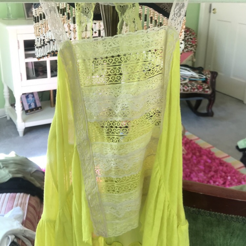 Free People Yellow Tank Top